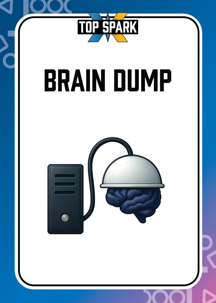 Brain Dump Focus Fuel Spark clean mini card face